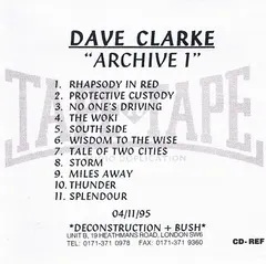 Dave Clarke – Archive One (CDr, Album)