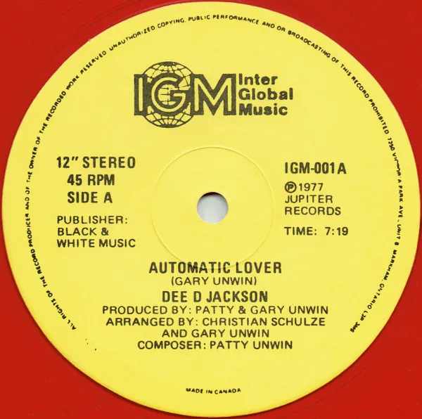 Dee D Jackson* – Automatic Lover