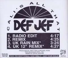 Def Jef – Cali's All That (CD, Single)