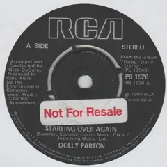 Dolly Parton – Starting Over Again (Vinyl, 7")