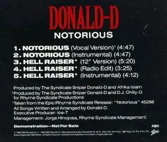 Donald D – Notorious (CD, Single)