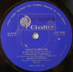 Donna Summer Gallo – Love's Unkind (Vinyl, 7")