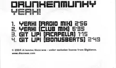 Drunkenmunky – Yeah! (CDr, Single)