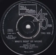 Edwin Starr – Who's Right Or Wrong (Vinyl, 7")