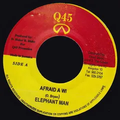 Elephant Man – Afraid A Wi (Vinyl, 7")