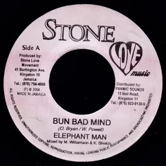 Elephant Man Stone Love Music – Bun Bad Mind (Vinyl, 7")