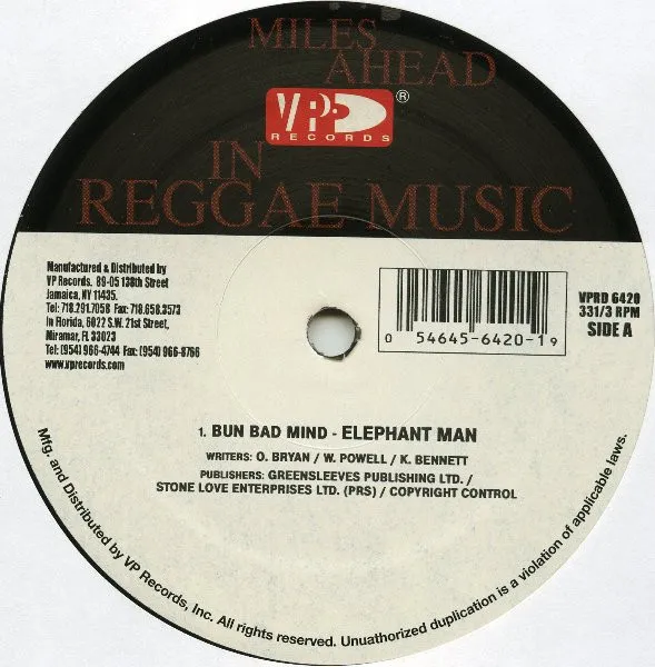 Elephant Man – Bun Bad Mind / Hate Mi