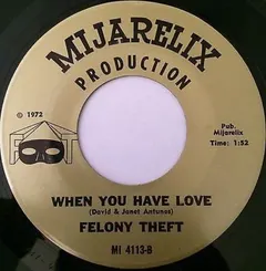 Felony Theft – When You Have Love / Run For Cover (Vinyl, 7")