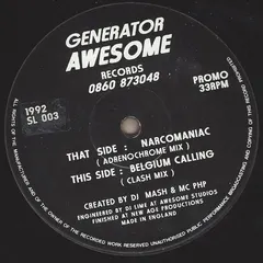 Generator (2) – Narcomaniac / Belgium Calling (Vinyl, 12")