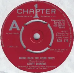 Gerry Monroe – Bring Back The Good Times (Vinyl, 7")