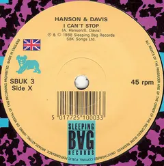 Hanson & Davis – I Can't Stop (Vinyl, 7")