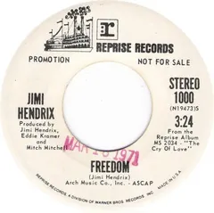 Jimi Hendrix Reprise Records – Freedom (Vinyl, 7")