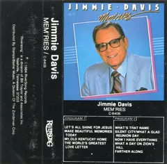 Jimmie Davis – Mem'ries (Cassette, Stereo)