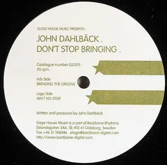 John Dahlbäck – Don't Stop Bringing (Vinyl, 12")