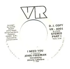 John Freeman Introducing Almeta Latimore – I Need You (Vinyl, 7")