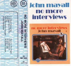 John Mayall Record Bazaar – No More Interviews (Cassette, Album)