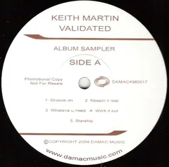 Keith Martin – Validated (Album Sampler) (Vinyl, 12")
