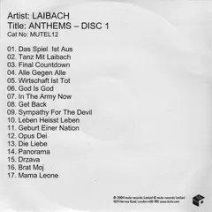Laibach – Anthems (CDr, Compilation)