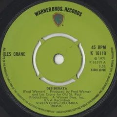 Les Crane – Desiderata (Vinyl, 7")
