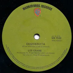Les Crane – Desiderata / A Different Drummer (Vinyl, 7")