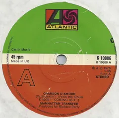 Manhattan Transfer* – Chanson D'Amour (Vinyl, 7")