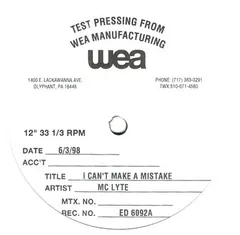 MC Lyte – I Can't Make A Mistake (Vinyl, 12")