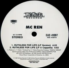 MC Ren – Ruthless For Life (Vinyl, 12")