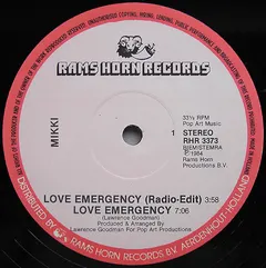 Mikki* Rams Horn Records – Love Emergency (Vinyl, 12")