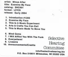 Minus After – Examine My Face (Vinyl, LP)