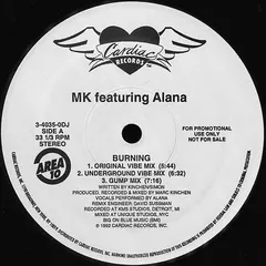 MK* Featuring Alana Cardiac Records – Burning (Vinyl, 12")