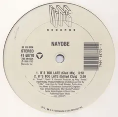 Nayobe – It's Too Late (Vinyl, 12")