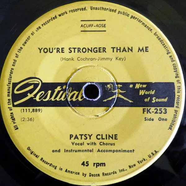Patsy Cline – You're Stronger Than Me / So Wrong