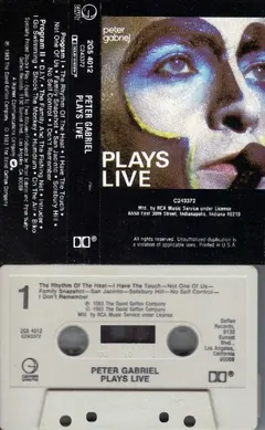 Peter Gabriel – Plays Live (Cassette, Album)