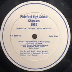 Plainfield High School Choruses – 1968 (Vinyl, LP)