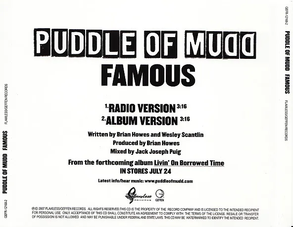 Puddle Of Mudd – Famous