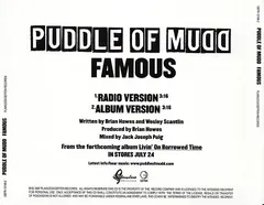Puddle Of Mudd – Famous (CD, Single)