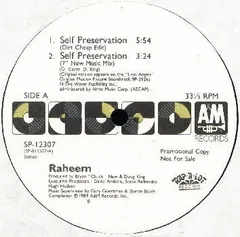 Raheem – Self Preservation (Vinyl, 12")