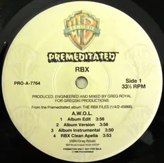 RBX Premeditated – A.W.O.L. (Vinyl, 12")