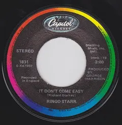 Ringo Starr Capitol Records – It Don't Come Easy (Vinyl, 7")