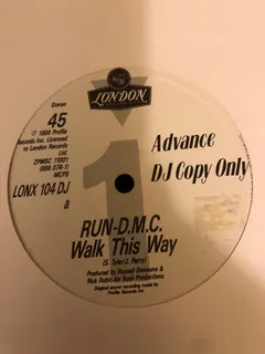 Run-DMC London Records – Walk This Way (Vinyl, 12")