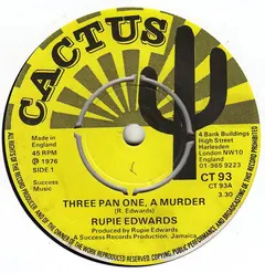 Rupie Edwards – Three Pan One, A Murder (Vinyl, 7")