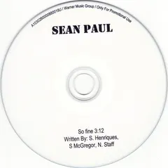 Sean Paul Warner Music Group – So Fine (CDr, Single)