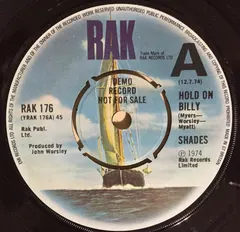Shades – Hold On Billy (Vinyl, 7")