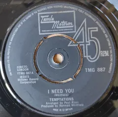Temptations* – I Need You (Vinyl, 7")