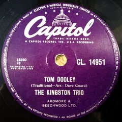 The Kingston Trio* – Tom Dooley / Ruby Red (Shellac, 10")