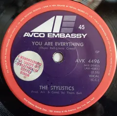 The Stylistics AVCO Embassy – You Are Everything (Vinyl, 7")