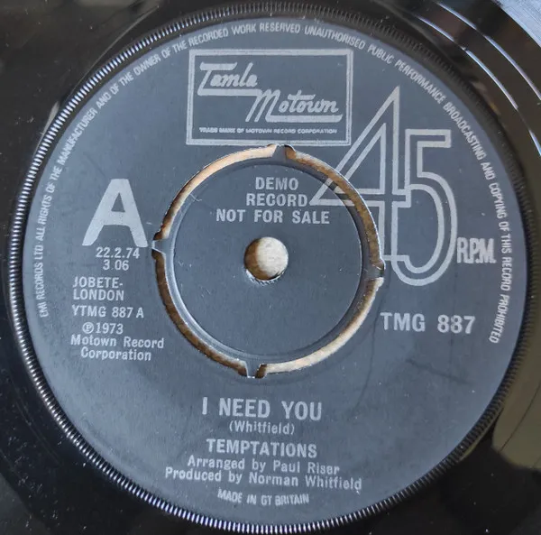 The Temptations – I Need You