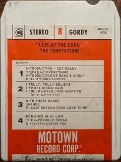 The Temptations – Live At The Copa (8-Track Cartridge, Album)