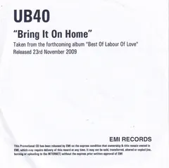 UB40 – Bring It On Home (CDr, Single)