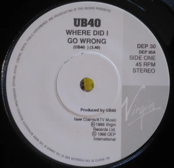 UB40 – Where Did I Go Wrong
